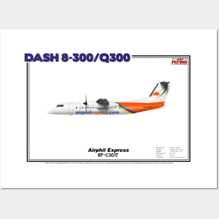 DeHavilland Canada Dash 8-300/Q300 - Airphil Express (Art Print) Posters and Art